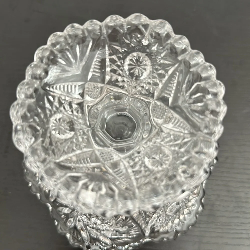Imperial Glass Co EAPG Star & Arch Motif #555 Scalloped Edge Open Jam Compote